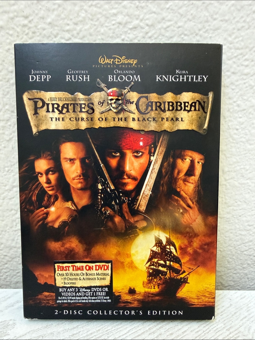 Gore Verbinski’s 2003 Disney Pirates of the Caribbean (Black Pearl Curse) DVD